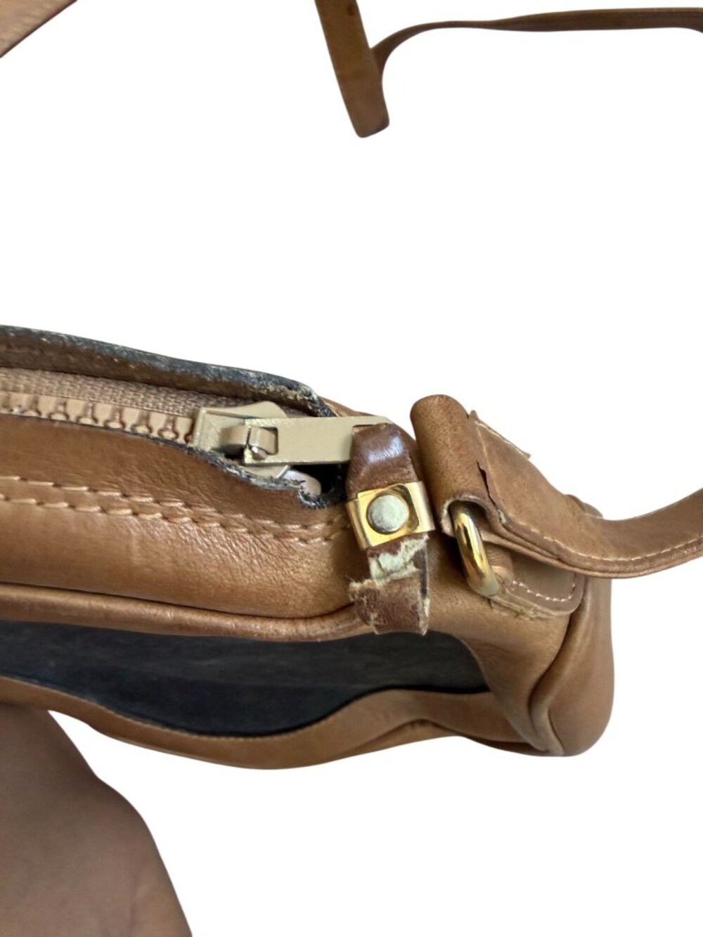 GUCCI Vintage Black Brown Leather Circle Crossbody Bag - Picture 9 of 16